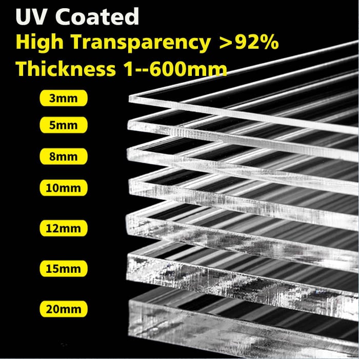 Transparent Acrylic sheet Factory 1mm 2mm 5mm Solid Surface Sublimation UV-Schutz Acryl platte Lasers ch neiden Custom ized s Sheet